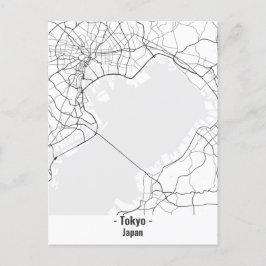 Zwart-wit Minimalist Tokyo City Briefkaart
