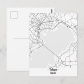 Zwart-wit Minimalist Tokyo City Briefkaart (Voorkant / Achterkant)