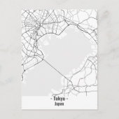 Zwart-wit Minimalist Tokyo City Briefkaart (Voorkant)