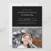 Zwart Wit Minimalist voor elke leeftijd Verjaardag Kaart (Voorkant)