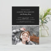 Zwart Wit Minimalist voor elke leeftijd Verjaardag Kaart (Staand voorkant)