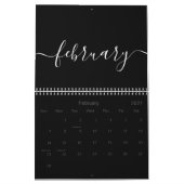 Zwart-wit minimalistisch 2025 kalender (Feb 2027)