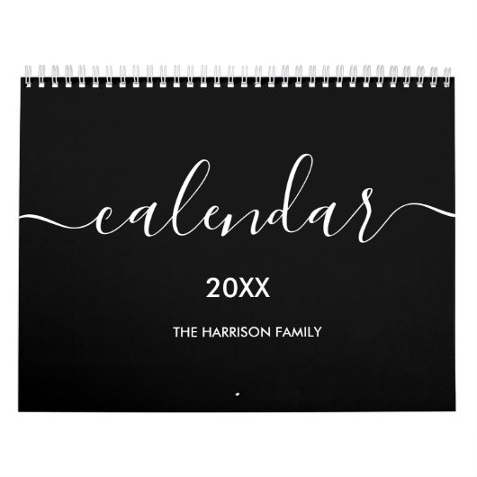 Zwart-wit minimalistisch 2025 kalender (Hoes)