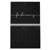 Zwart-wit minimalistisch 2026 kalender (Feb 2027)