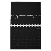 Zwart-wit minimalistisch 2026 kalender (Jan 2027)