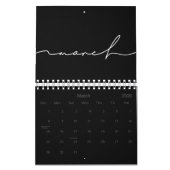 Zwart-wit minimalistisch 2026 kalender (Mar 2026)