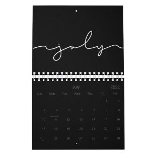 Zwart-wit minimalistisch 2027 kalender