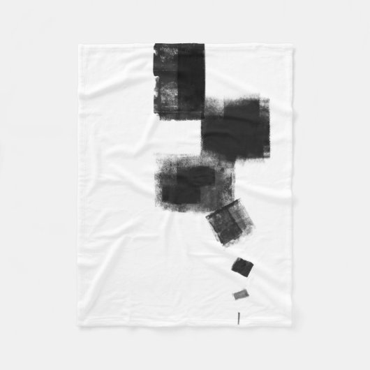 Zwart-wit minimalistisch Abstract geometrisch Fleece Deken (Voorkant)