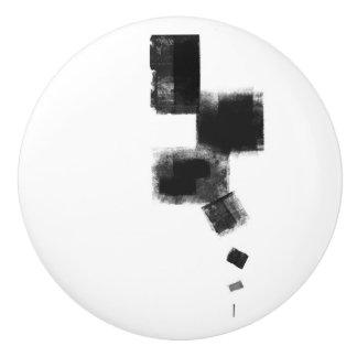 Zwart-wit minimalistisch Abstract geometrisch Keramische Knop