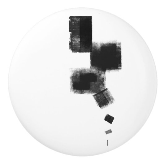 Zwart-wit minimalistisch Abstract geometrisch Keramische Knop (Voorkant)