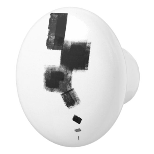 Zwart-wit minimalistisch Abstract geometrisch Keramische Knop (Rechts)