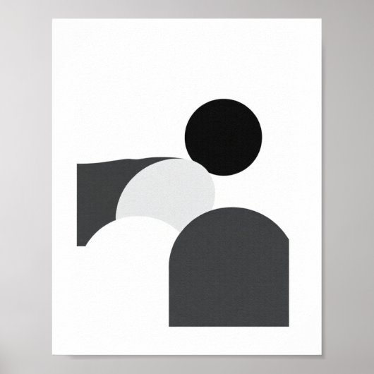 Zwart-wit minimalistisch abstracte poster (Voorkant)