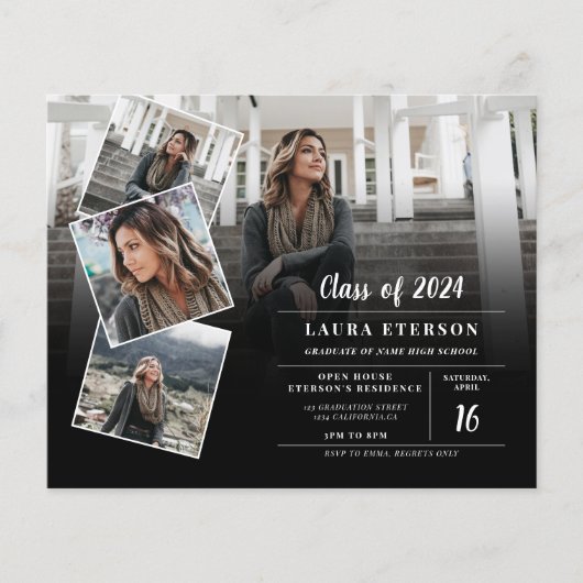 Zwart-wit, minimalistisch afstuderen fotobudget (Voorkant)