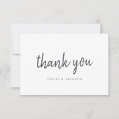 Zwart-wit minimalistisch bedankschrift bedankkaart (Voorkant)