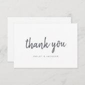 Zwart-wit minimalistisch bedankschrift bedankkaart (Voorkant / Achterkant)