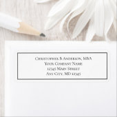 Zwart wit minimalistisch bedrijfsretouradres etiket (Insitu)