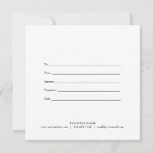 Zwart-wit minimalistisch bont cadeaucertificaat (Achterkant)