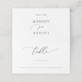 Zwart-wit minimalistisch bruiloft plaatskaartje (Buitenkant ongevouwen)