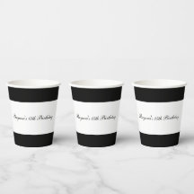 Zwart & Wit Minimalistisch Chic Elegant Verjaardag