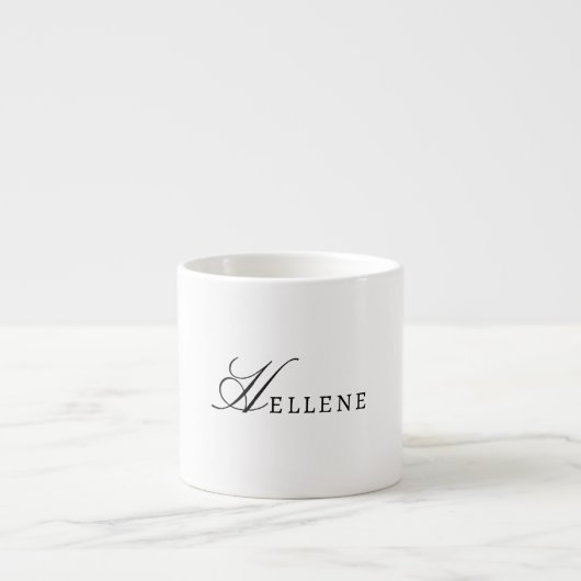 Zwart Wit Minimalistisch & Chic Monogram Espresso Kop (Voorkant)