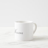 Zwart Wit Minimalistisch & Chic Monogram Espresso Kop (Voorkant rechts)