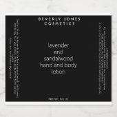 Zwart wit minimalistisch cosmetica flesetiket sparkling wijnetiket (Enkel label)