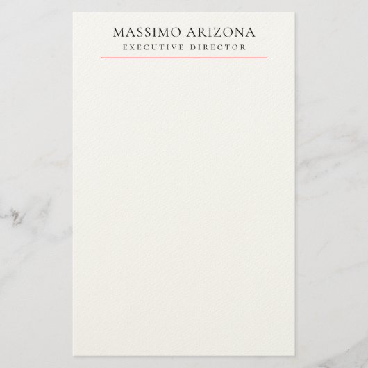 Zwart Wit Minimalistisch Eenvoudig Briefpapier (Voorkant)