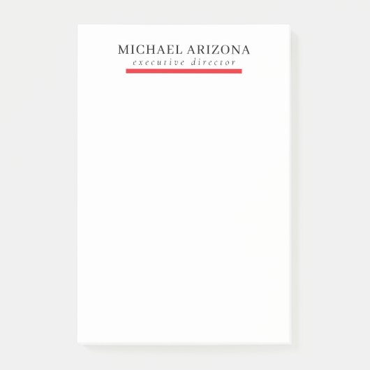 Zwart & wit minimalistisch eenvoudig chic modern e post-it® notes (Voorkant)
