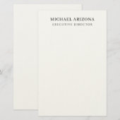 Zwart & Wit Minimalistisch Eenvoudig Chic Modern S Briefpapier (Voorkant / Achterkant)