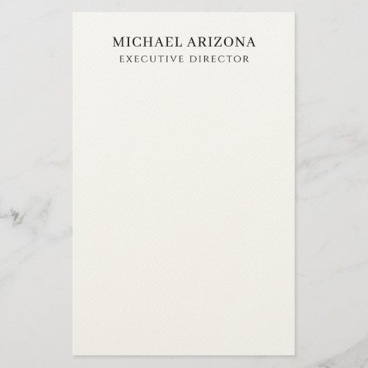 Zwart & Wit Minimalistisch Eenvoudig Chic Modern S Briefpapier (Voorkant)