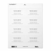 Zwart & Wit Minimalistisch Eenvoudig Chic Modern S Etiket (Full Sheet)