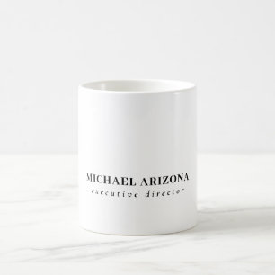 Zwart Wit Minimalistisch Eenvoudig Eigen Naam Koffiemok