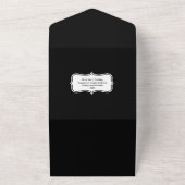 Zwart wit minimalistisch eenvoudig foto koppels all in one uitnodiging (Buitenkant)