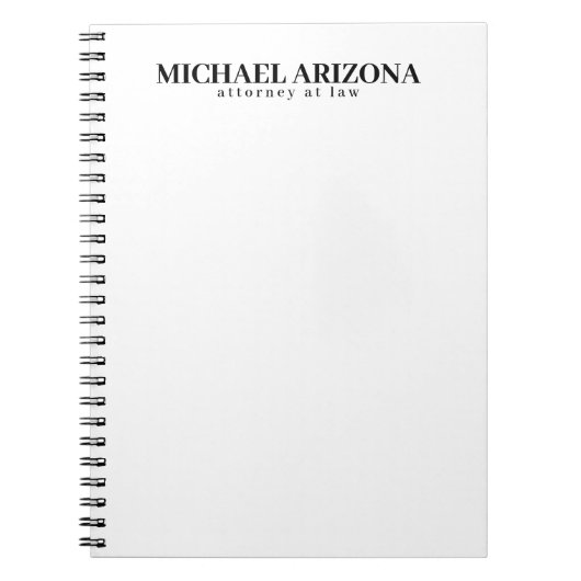Zwart & Wit Minimalistisch Eenvoudig Gewone Notitieboek (Voorkant)