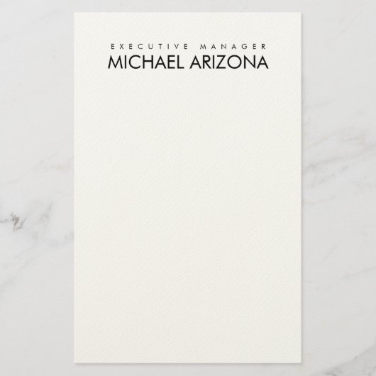 Zwart & Wit Minimalistisch Eenvoudig Modern Briefpapier (Voorkant)