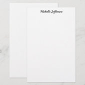 Zwart & Wit Minimalistisch Eenvoudig Modern Briefpapier (Voorkant / Achterkant)