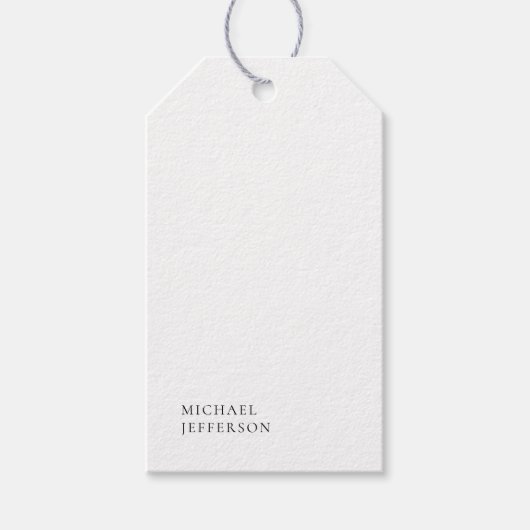 Zwart & Wit Minimalistisch Eenvoudig Modern Cadeaulabel (Voorkant)