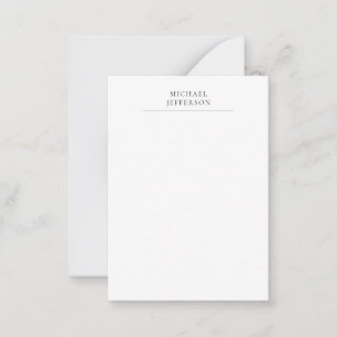 Zwart & Wit Minimalistisch Eenvoudig Modern Notitiekaartje