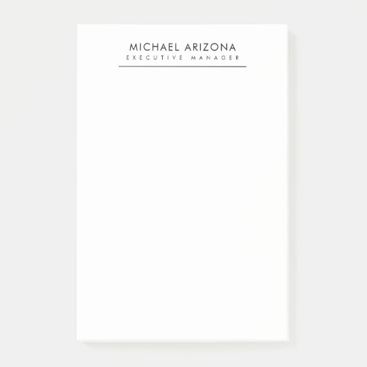 Zwart & Wit Minimalistisch Eenvoudig Modern Post-it® Notes (Voorkant)