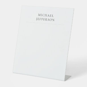 Zwart & Wit Minimalistisch Eenvoudig Modern Reclamebord Met Voetstuk