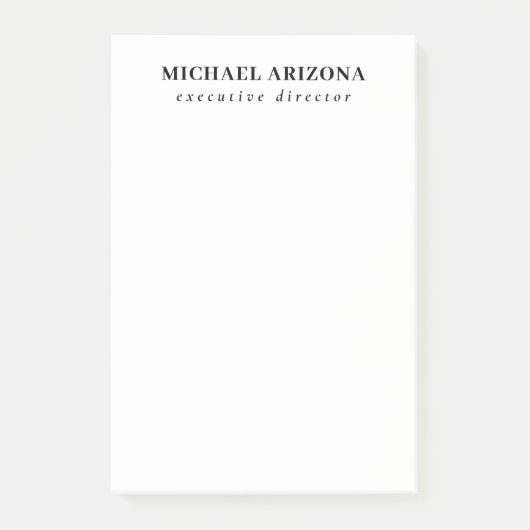 Zwart Wit Minimalistisch Eenvoudig Post-it® Notes (Voorkant)