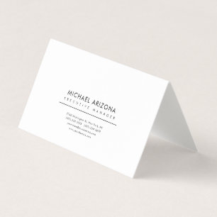 Zwart & Wit Minimalistisch Eenvoudig Premium Linne Visitekaartje