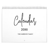 Zwart-wit minimalistisch eenvoudig script elk jaar kalender (Hoes)