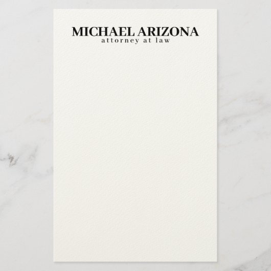 Zwart & Wit Minimalistisch Eenvoudig Vlak Briefpapier (Voorkant)