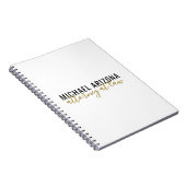 Zwart & Wit Minimalistisch Eenvoudig Vlak  Notitieboek (Rechterzijde)