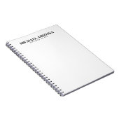 Zwart & Wit Minimalistisch Eenvoudig Vlak  Notitieboek (Rechterzijde)