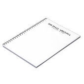 Zwart & Wit Minimalistisch Eenvoudig Vlak  Notitieboek (Linkerzijde)