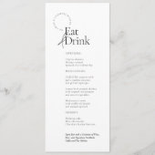 Zwart-wit minimalistisch eten en Drink bruiloft Menu (Voorkant)