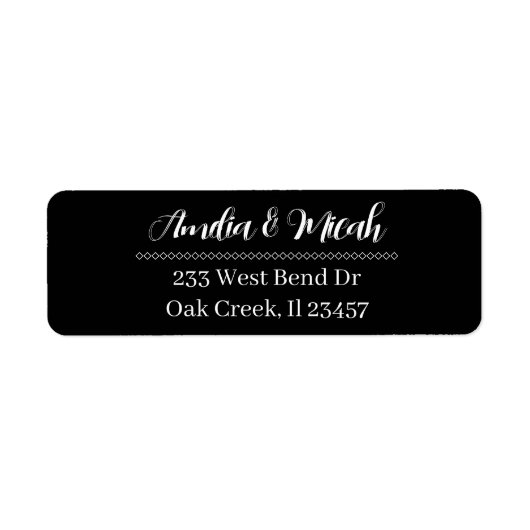 Zwart-wit minimalistisch etiket (Voorkant)