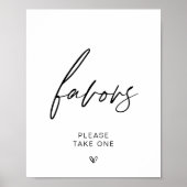 Zwart & Wit Minimalistisch Favor Teken Poster (Voorkant)
